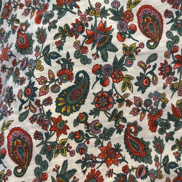 Boden Button Jersey Mini Tee Dandelion Paisley Print Casual Dress Size US 10 - Picture 8 of 16